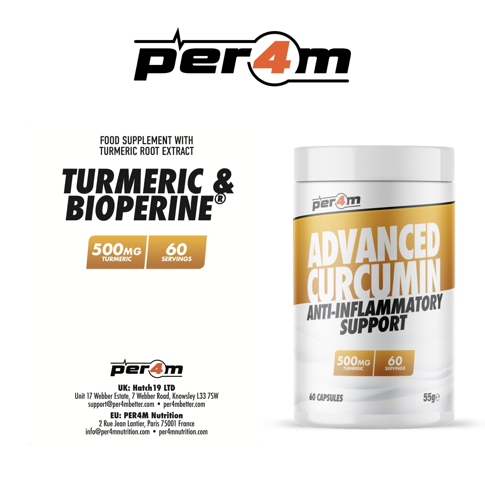 Per4m Curcumin - 60 Caps - Vitamins A-Z VIT002