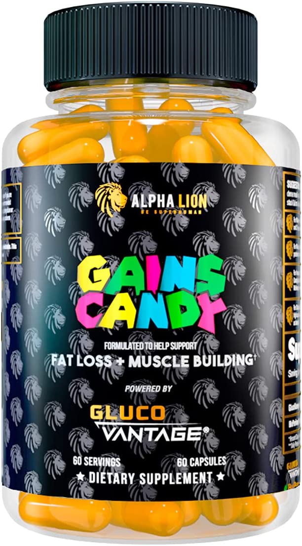 Alpha Lion Gains Candy Glucovantage bottle supports healthy blood glucose and fat loss