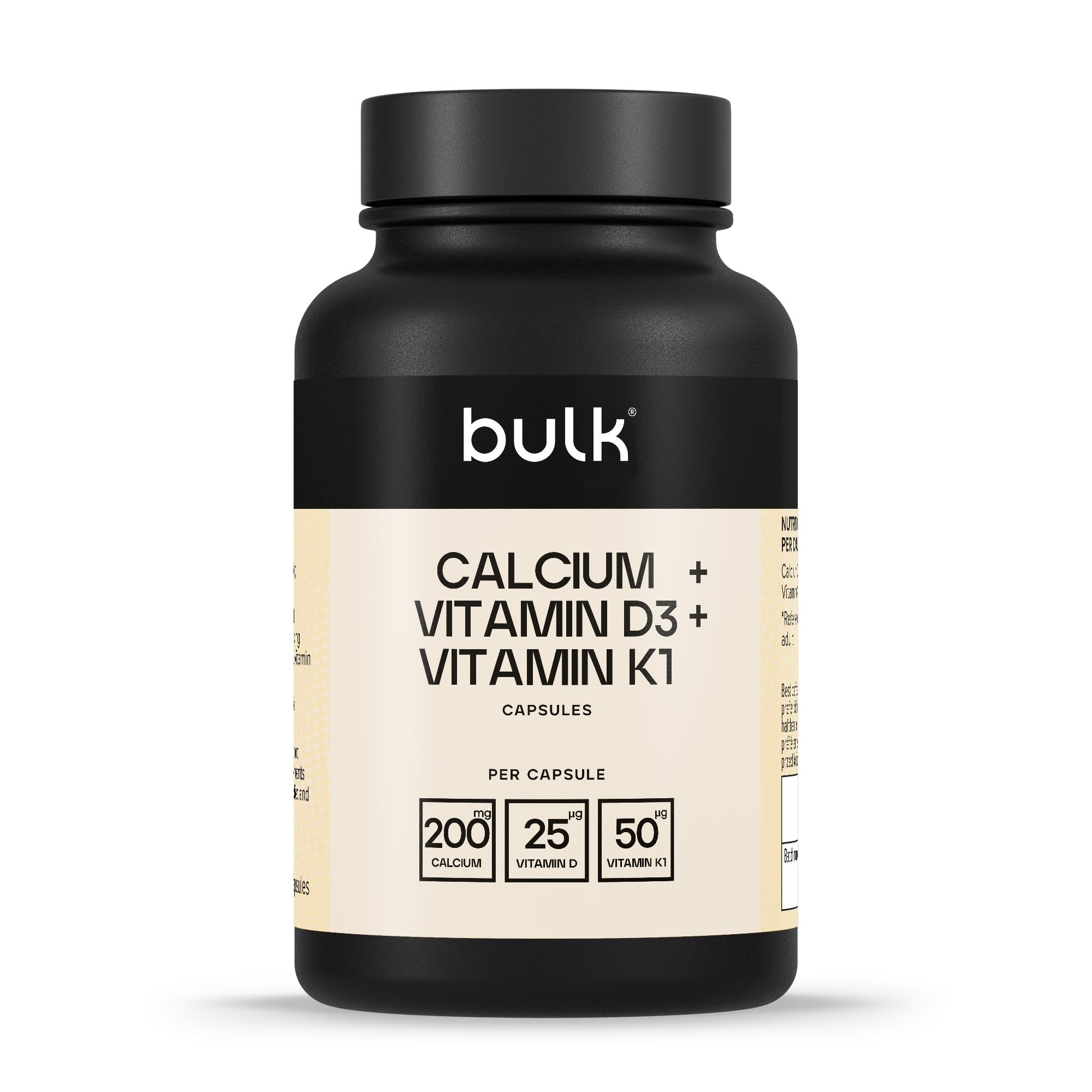 Bulk Calcium + Vitamin D3 + Vitamin K1 1000mg