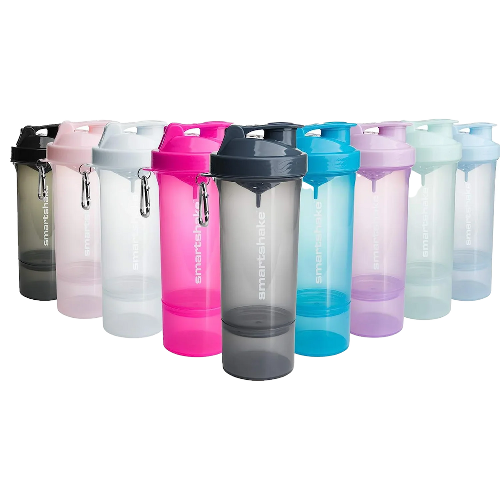 Colorful Smartshake Slim 500ml shaker with advanced anti-leak tech and compartments