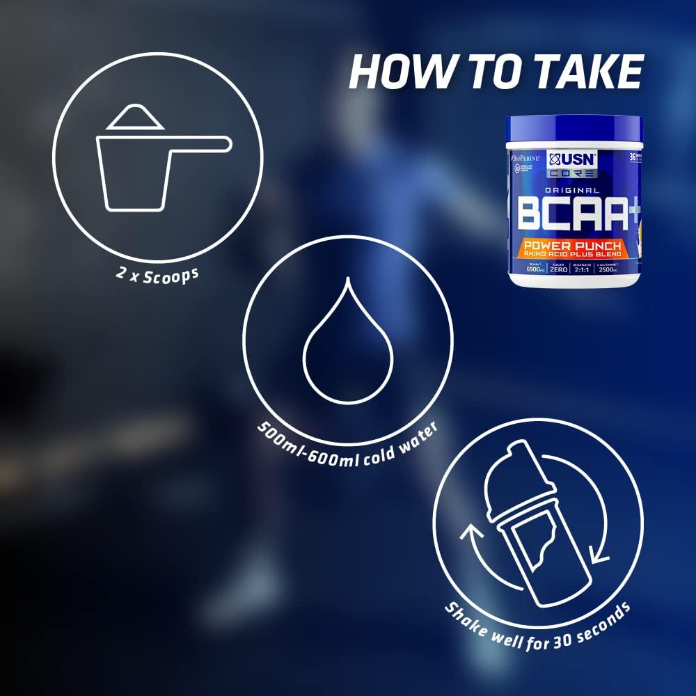 USN BCAA Power Punch instructions for muscle growth and boosting protein synthesis