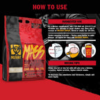 Mutant Mass large red and black muscle mass gainer powder bag for muscle growth