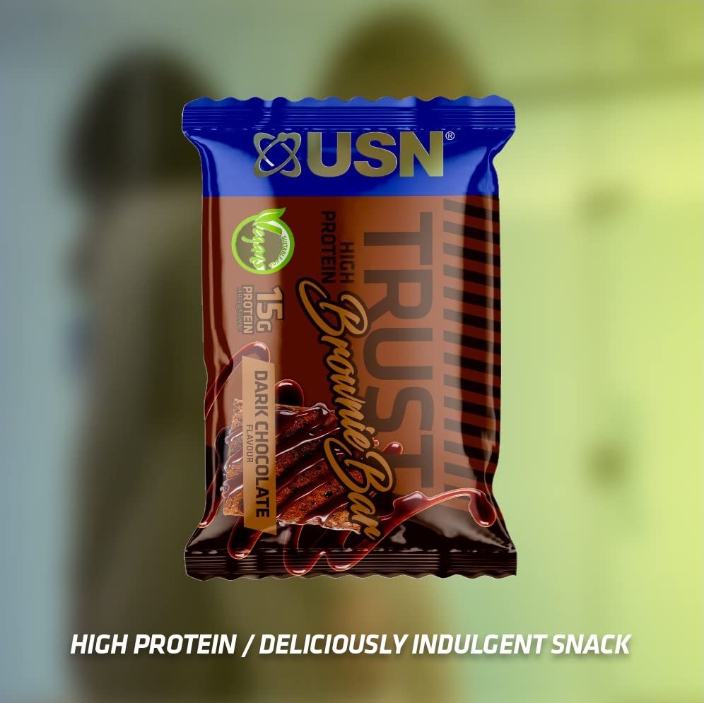 USN Trust Vegan Brownie - 12x60g / Dark Chocolate - Vegan Protein Bars