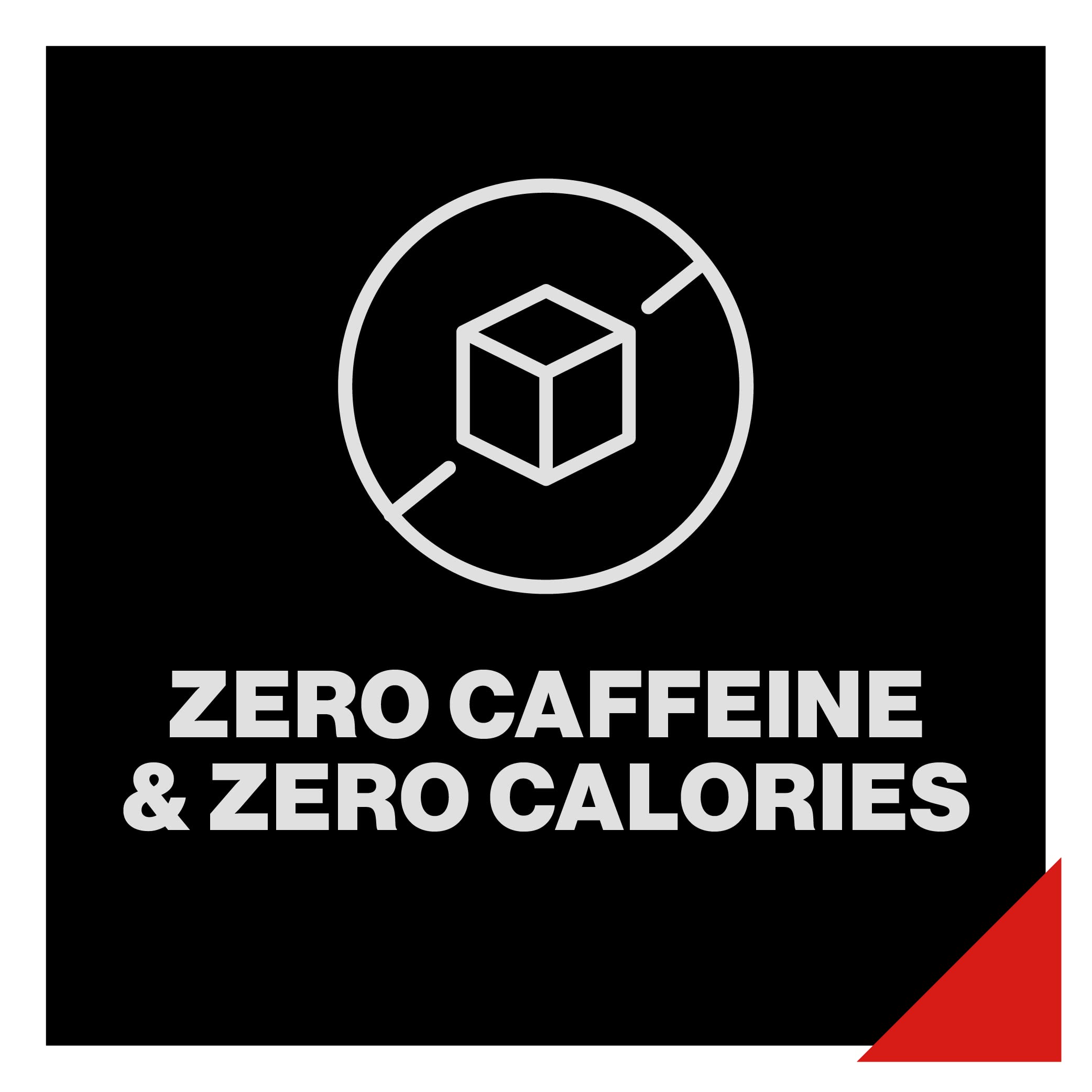 Icon showing zero sugar caffeine and calories on Cellucor Cor-Performance Creatine for superior mixability and muscle boost