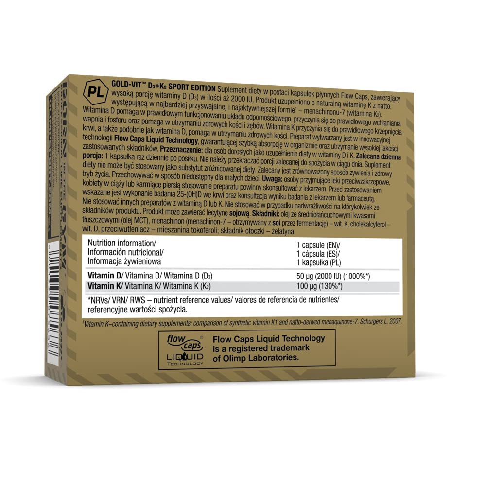 Olimp Sport Nutrition Gold Vit D3 + K2 - 60 Caps