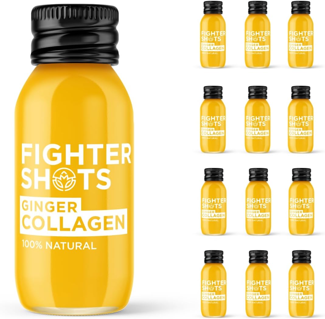 Fighter Shots - 12x60ml / Ginger Collagen - Immunity Support Shots