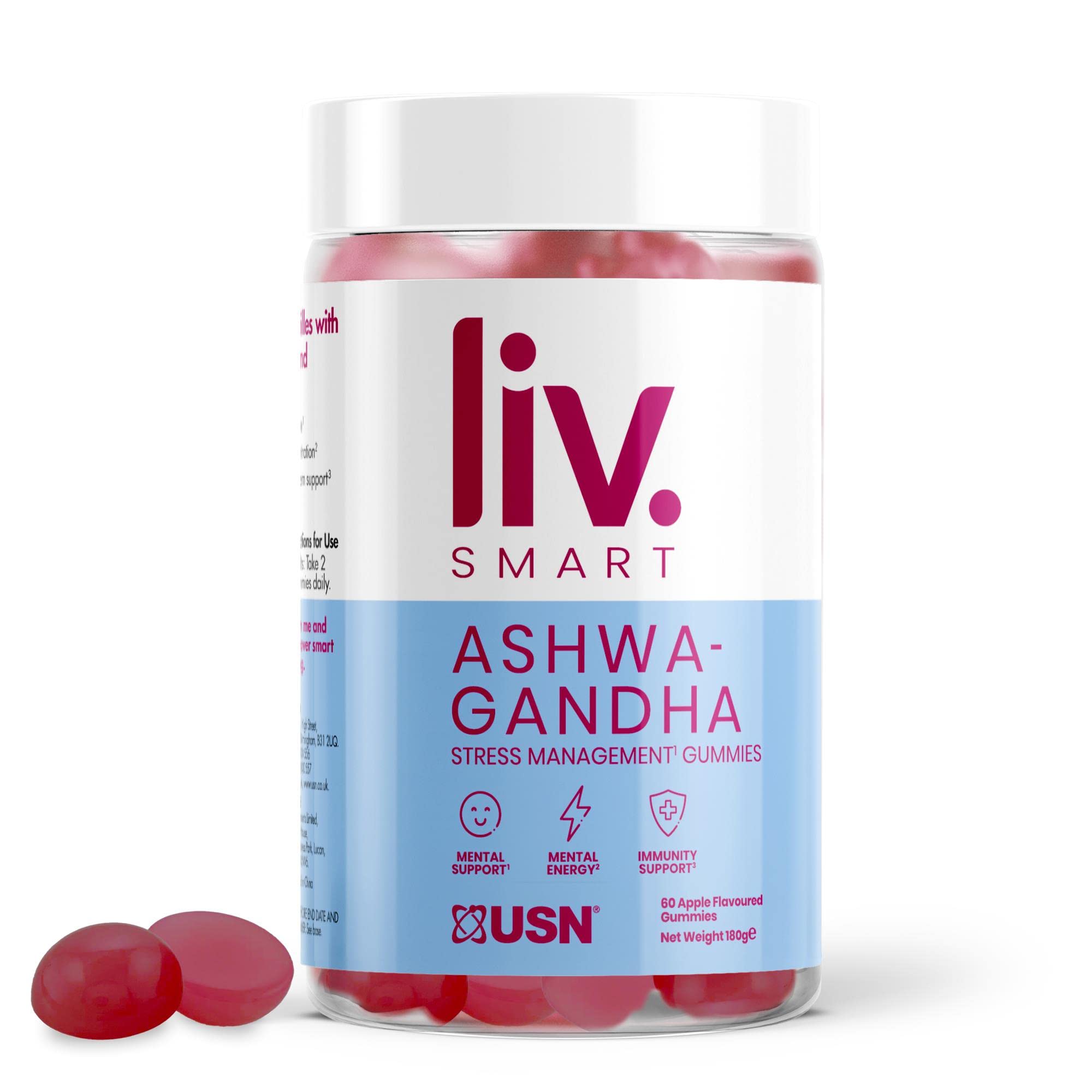 USN Liv.Smart Ashwagandha Gummies - 60 Softgels - Ashwagandha Gummies