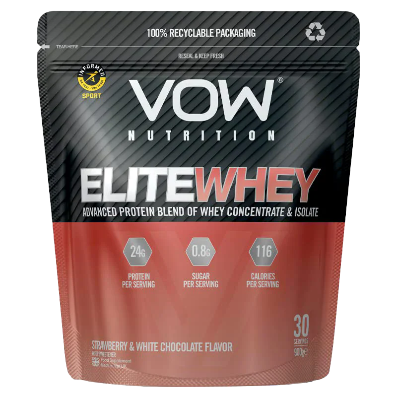 VOW Nutrition Elite Whey - 900g / Strawberry & White Chocolate - Whey Protein Powder