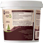 Plastic container of Meridian Almond Butter Smooth with nutritional info and storage tips