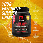 Black Reflex Nutrition Clear Whey Isolate tub with electrolyte drink for high quality clear whey