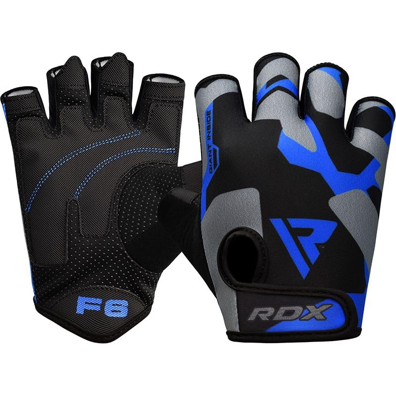 RDX Gym Gloves umblimation F6 - S / Blue - Weight Lifting Gloves
