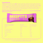 Misfits Plant-Based Protein Bar with brownie batter flavor, tasty plant-based protein bar