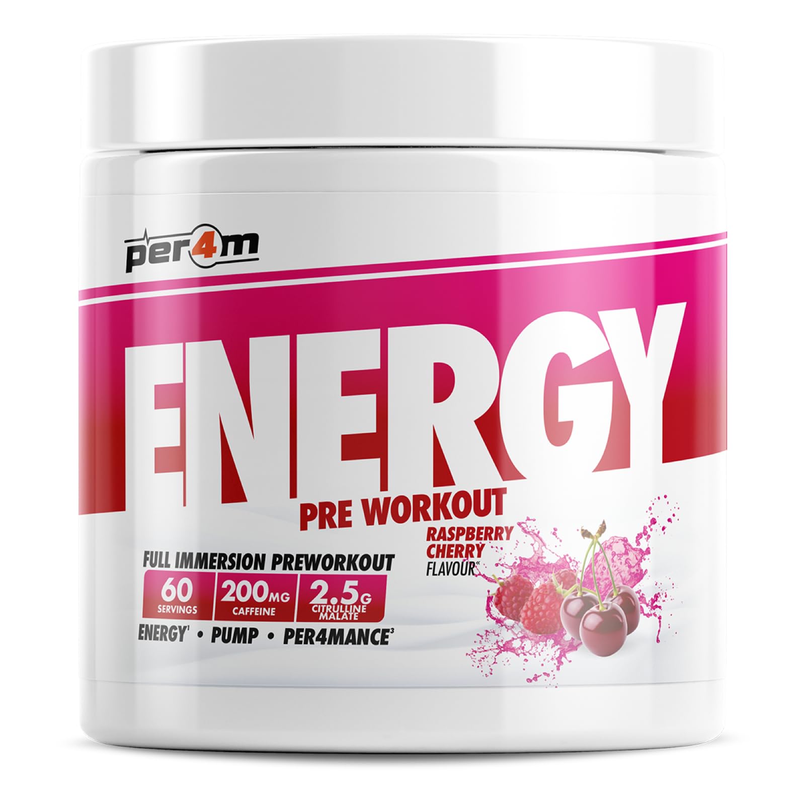 Per4m Energy Pre Workout - 390g / Raspberry Cherry - Pre-Workout Powder