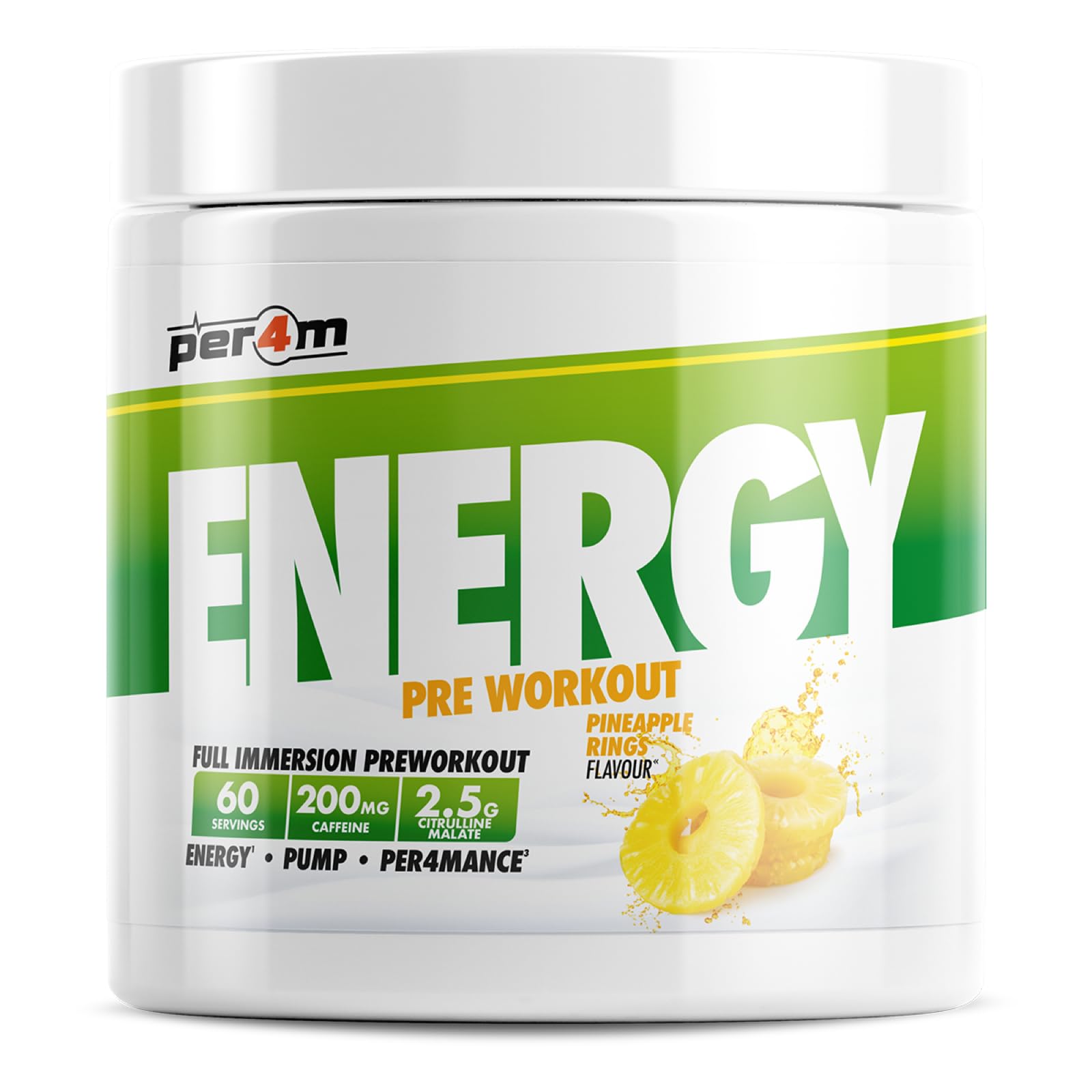 Per4m Energy Pre Workout - 390g / Pineapple Rings - Pre-Workout Powder