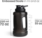SmartShake Ultimate Gym Jug 2.1L - 2100ml / Black - Water Bottle (more than 2 litres)