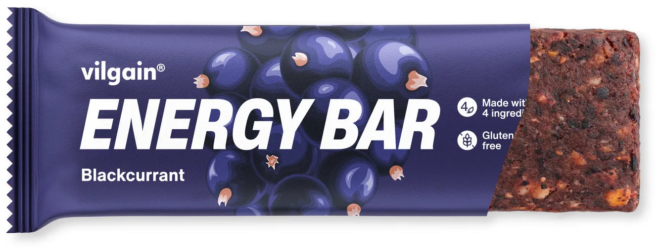 Dark purple Vilgain Energy Bar with nuts and fruit, part of Vilgain Clean Formula