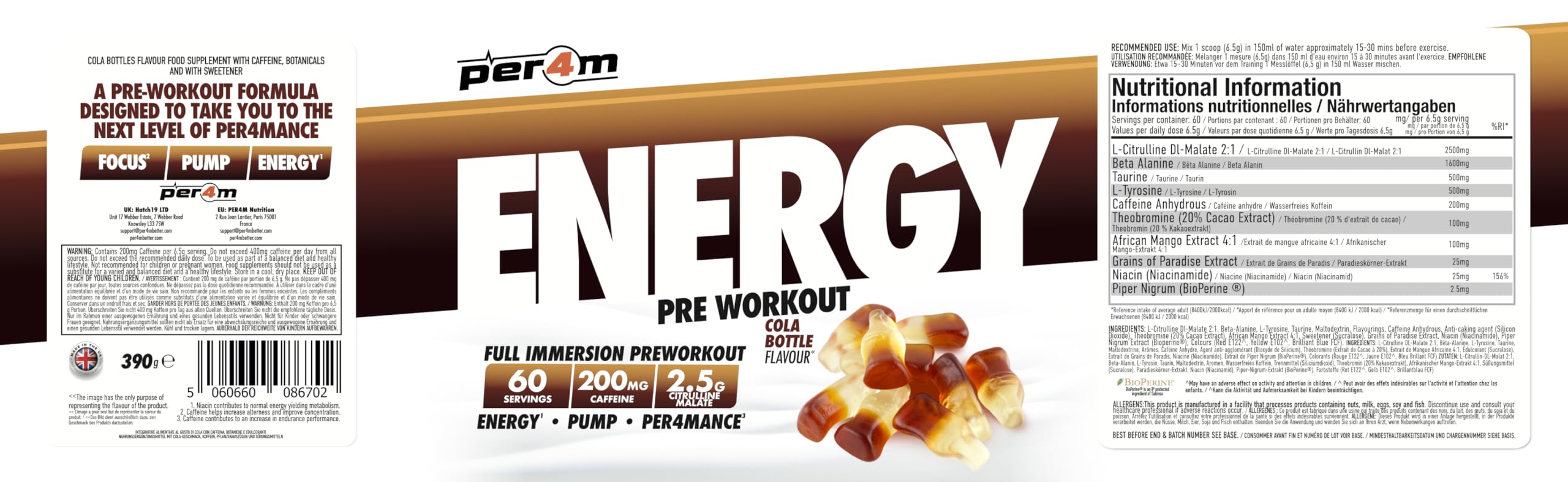 Per4m Energy Pre Workout - Pre-Workout Powder