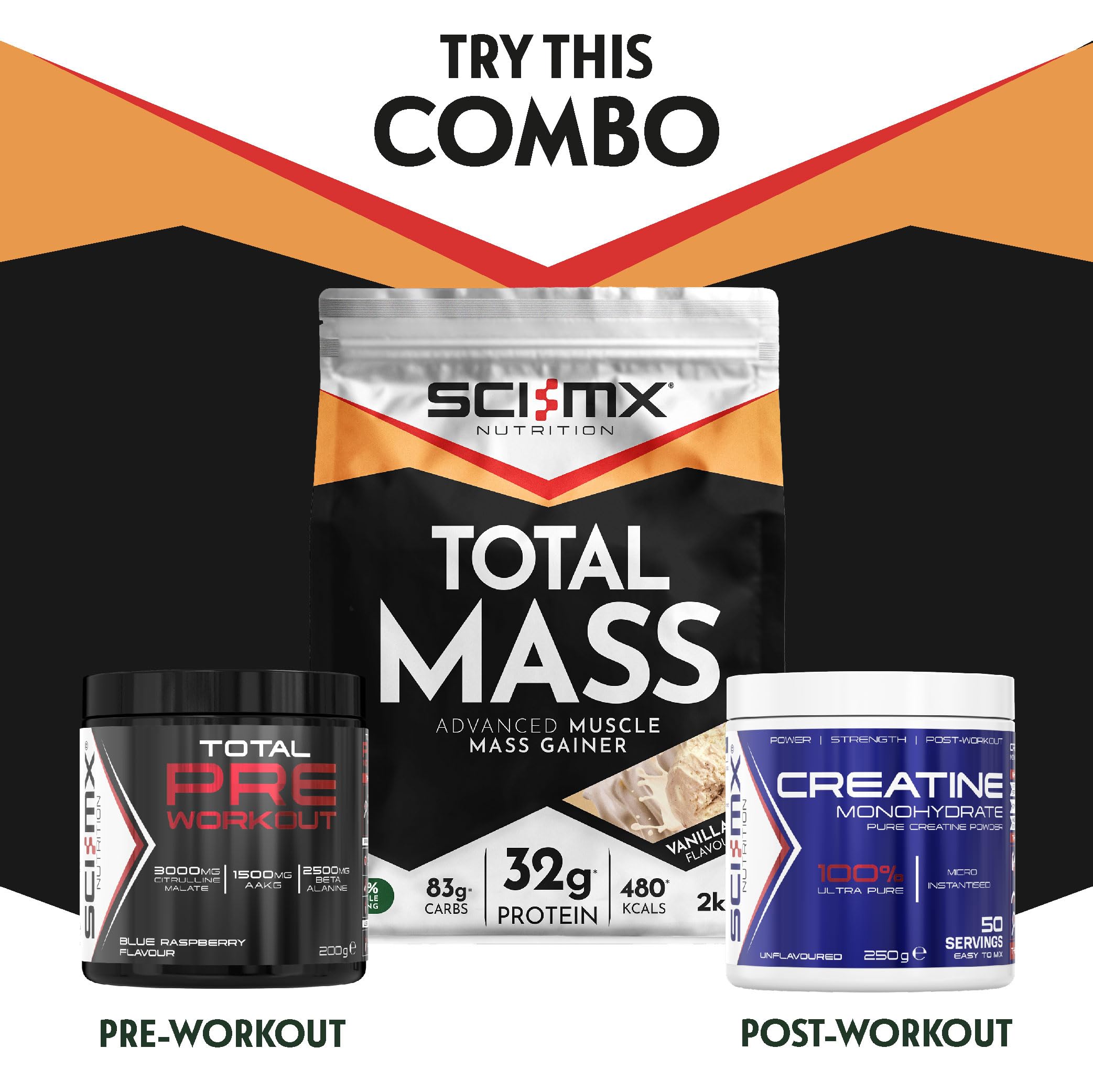 Sci-MX Total Mass 2kg Vanilla - Protein Blends