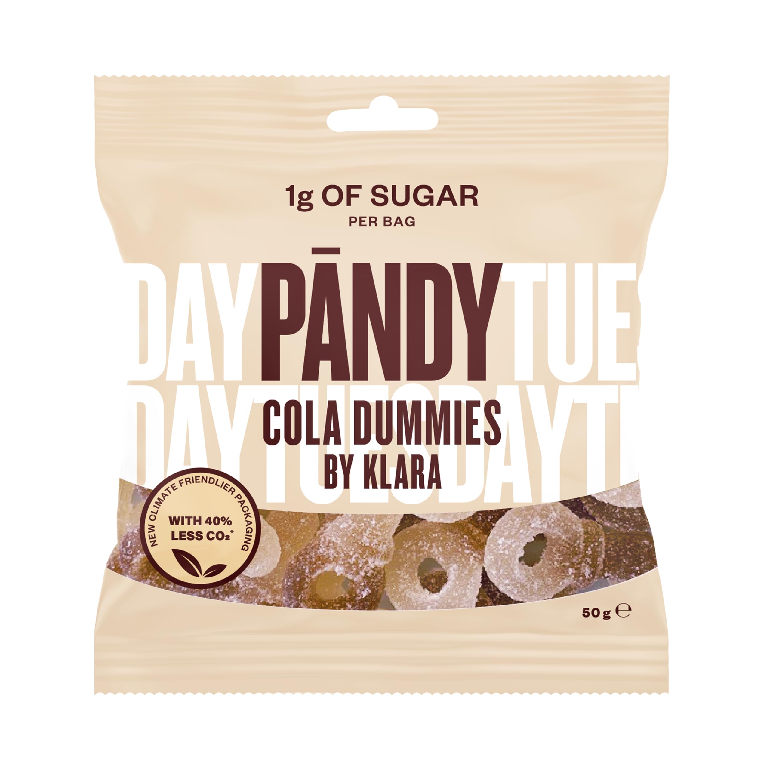 PANDY Candy Pandy Cola Dummies bag with 1g sugar, perfect for peach rings and fizzy bottles fans