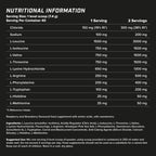 Nutritional info label for XTEND EAAS food supplement showing ingredients and values