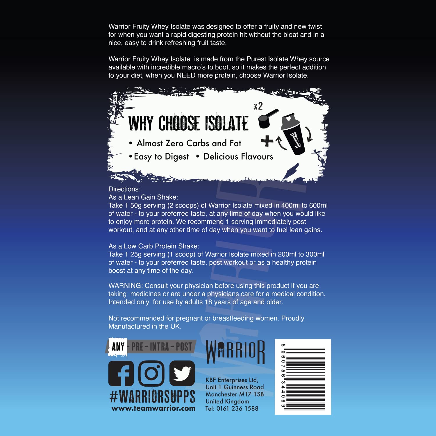 Warrior Fruity Whey Isolate - Whey Proteins