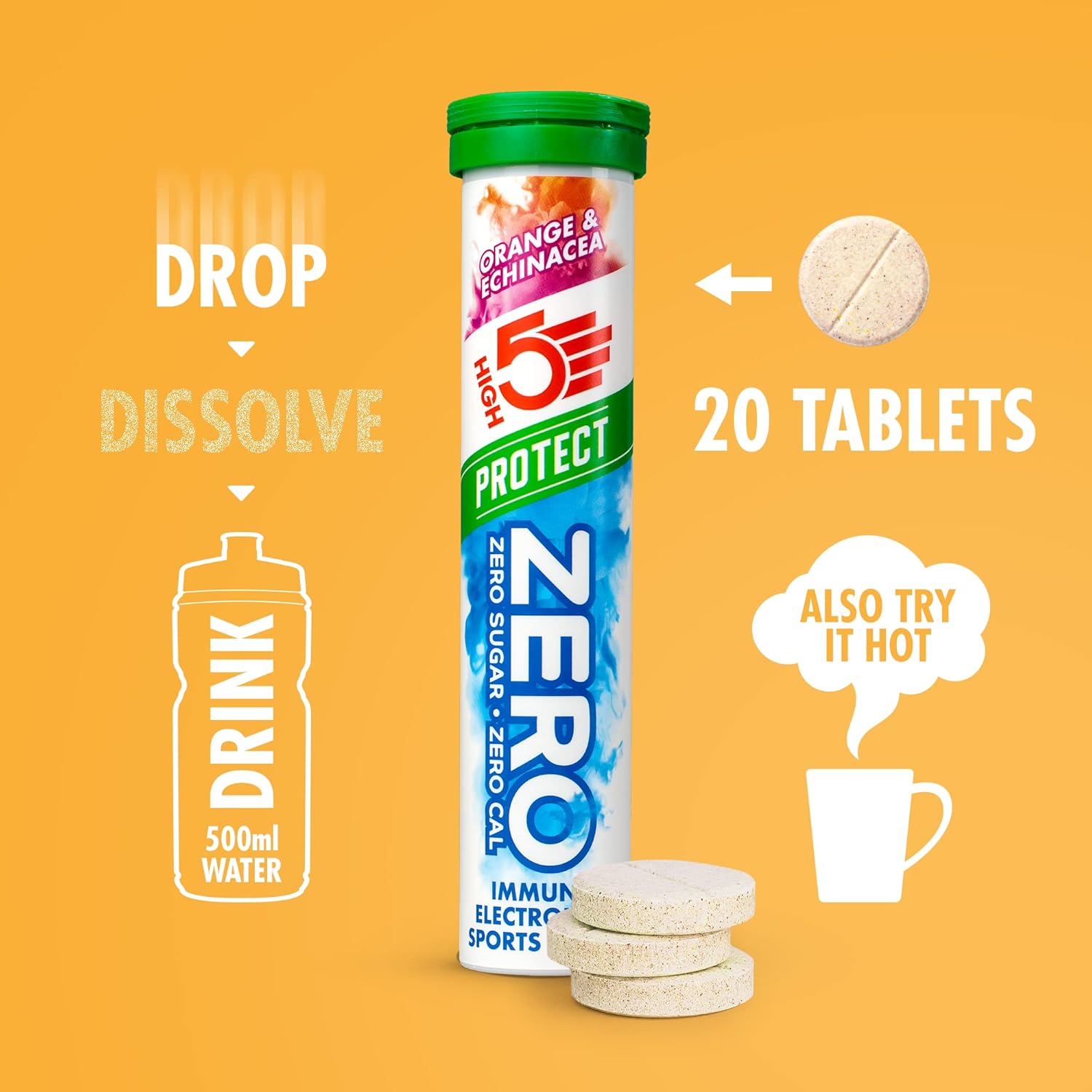 HIGH5 ZERO Protect - 8x20 Tabs / Orange & Echinacea