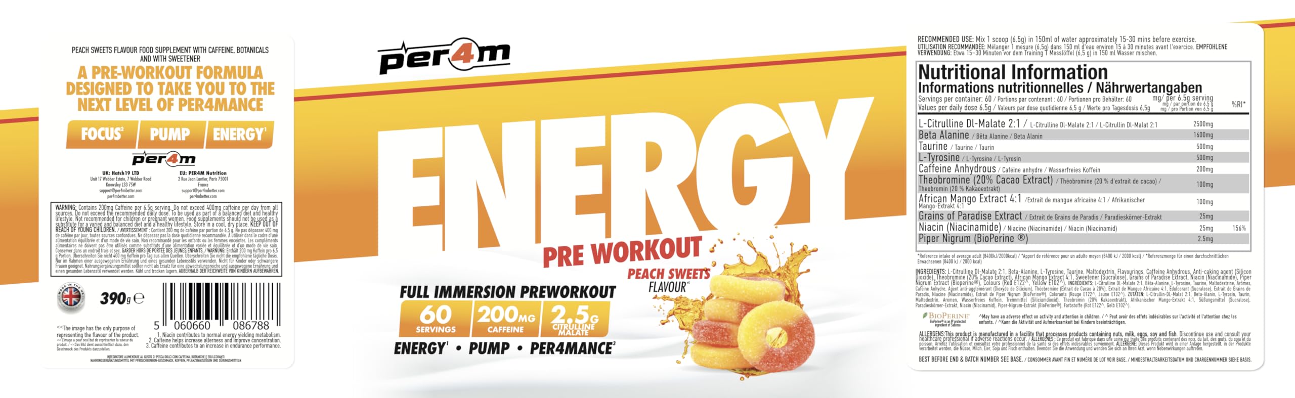 Per4m Energy Pre Workout - Pre-Workout Powder