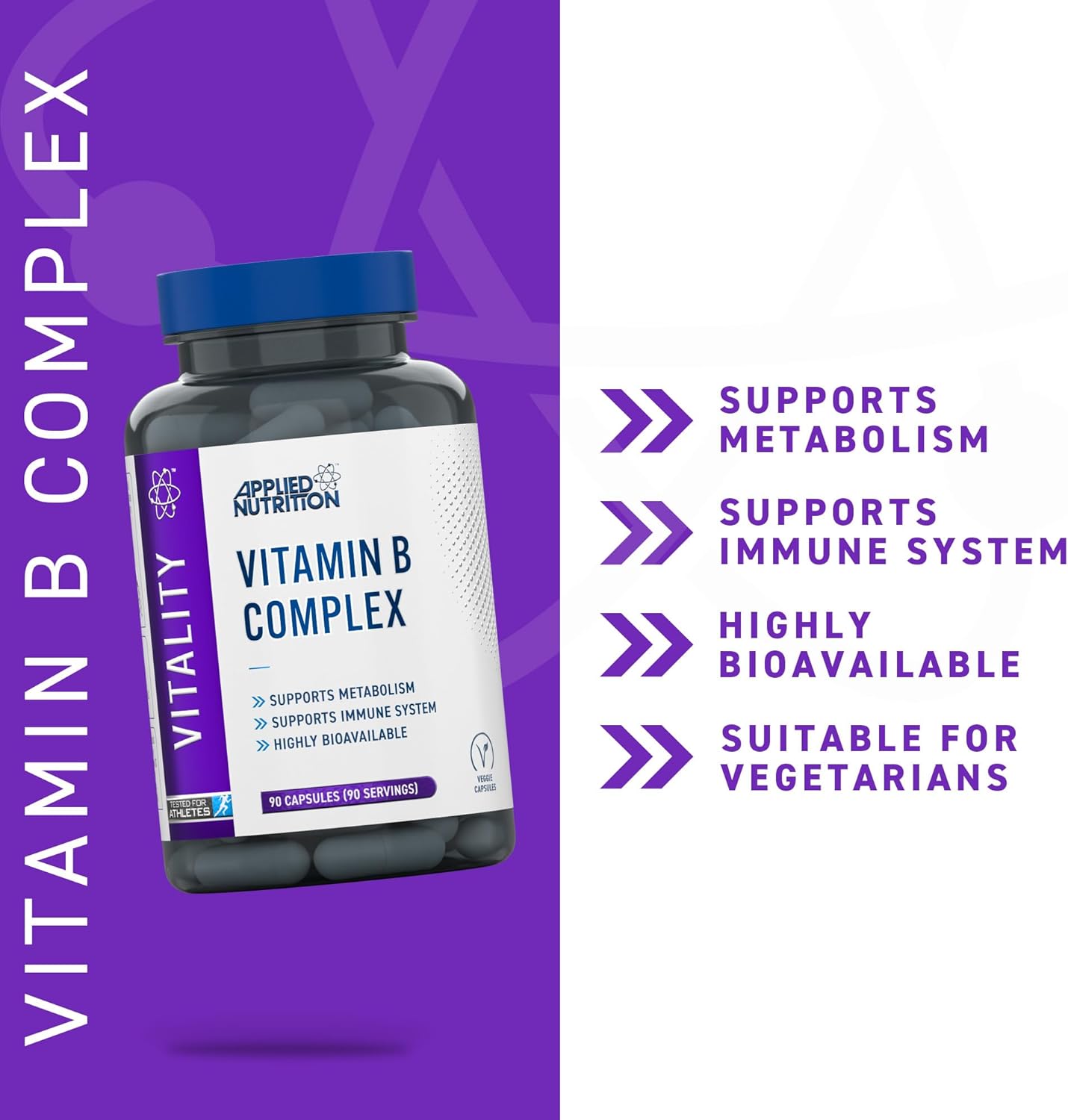 Applied Nutrition VITALITY Complex-B 90 Veg Caps - 90Veg Caps - Vitamin B-Complex