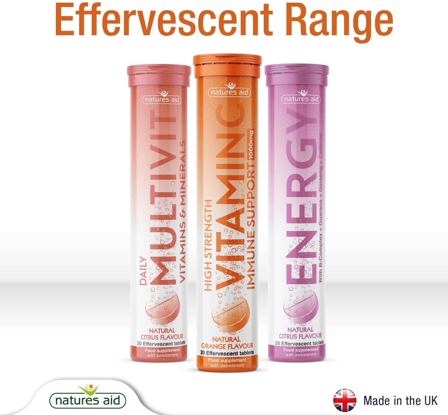 Natures Aid Vitamin C 1000mg Effervescent - 20 Tabs - Vitamin C Capsules