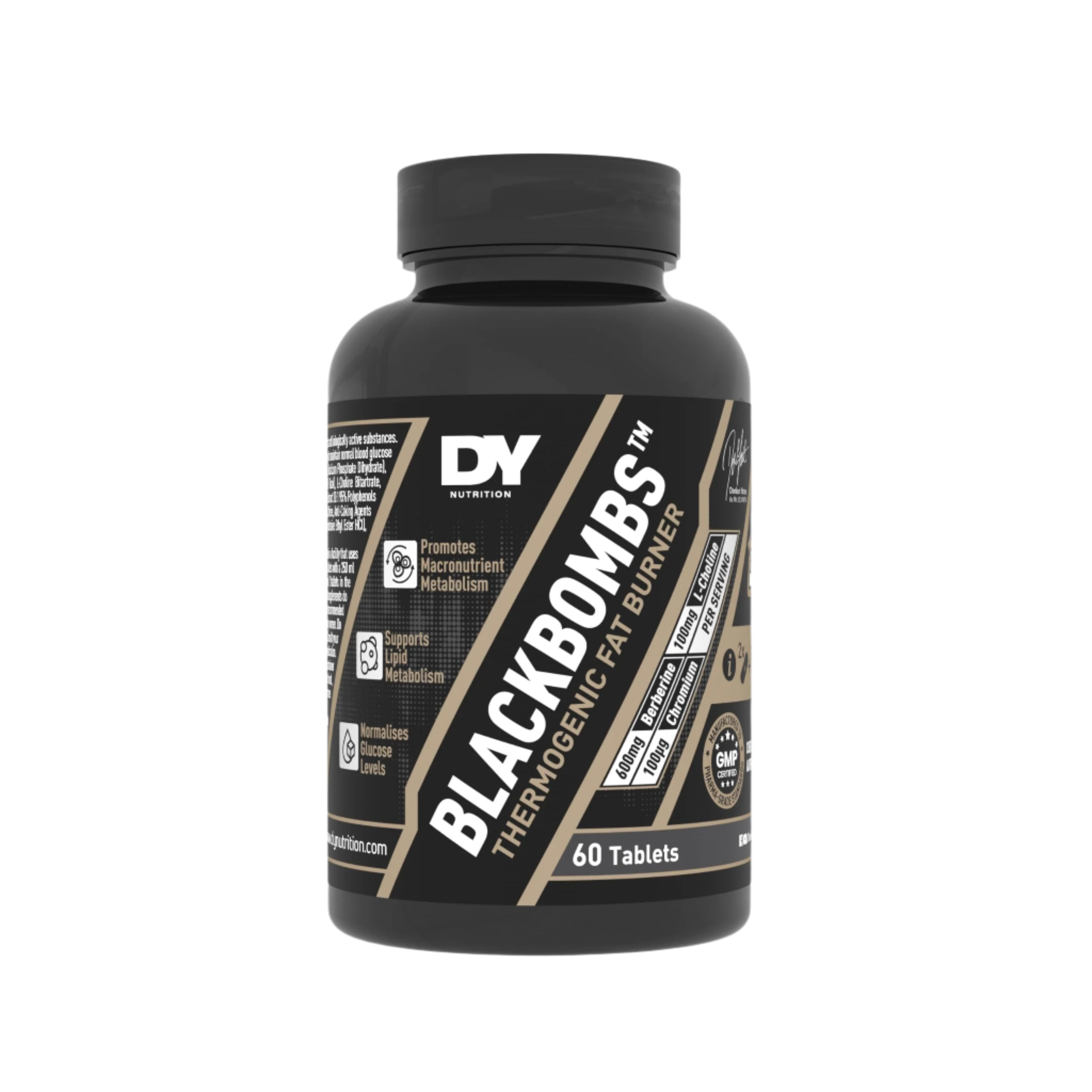 DY Nutrition Black Bombs - 60 Tabs / Unflavoured - Weight Loss Support Tablets