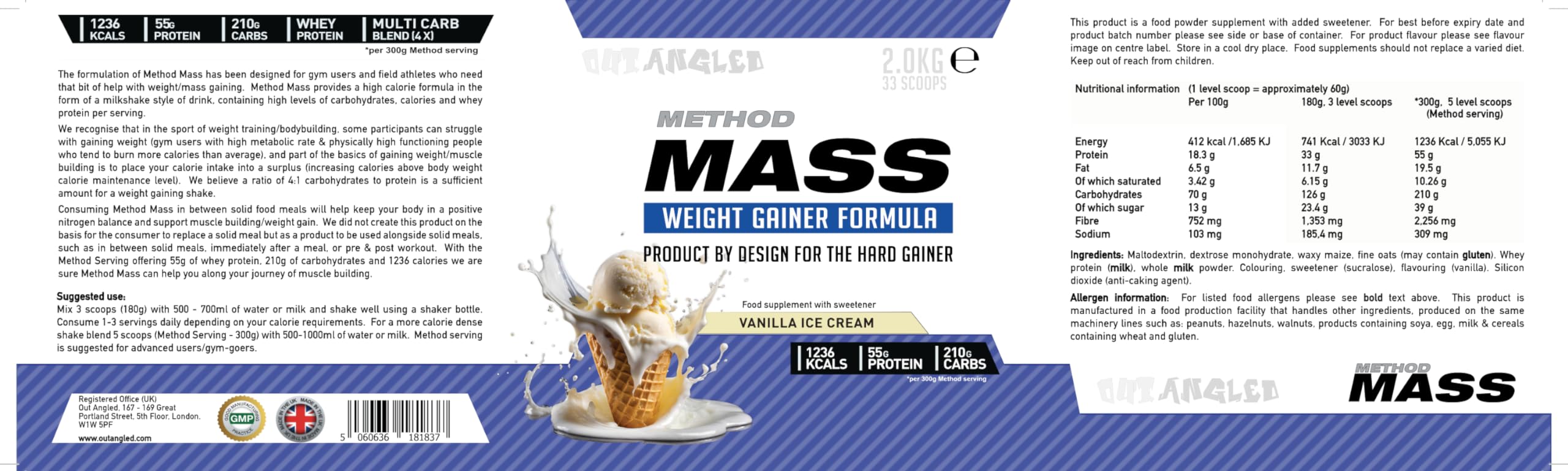Outangled Method Mass - Weight Gainer Powder
