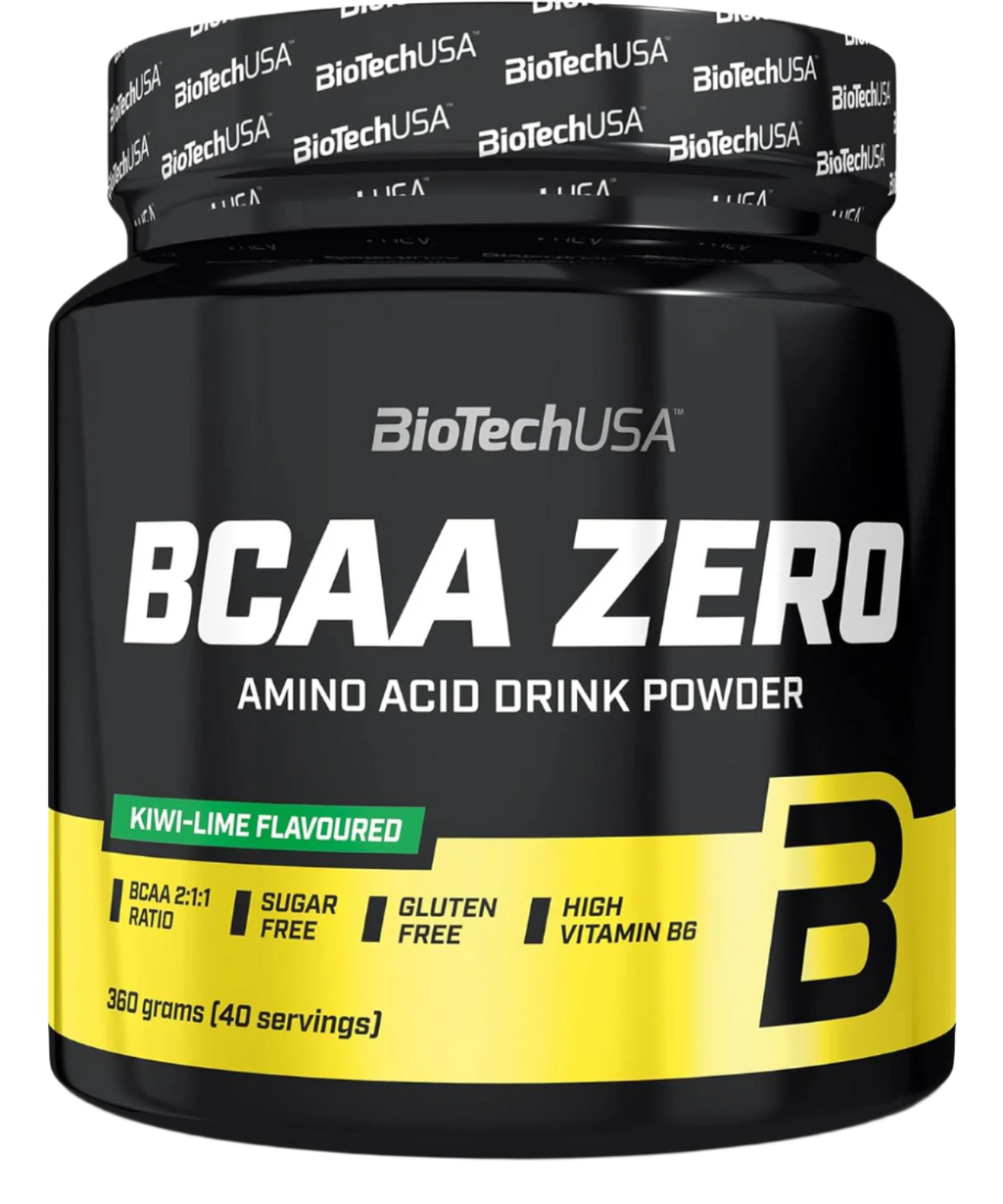 BioTech USA BCAA Zero black and yellow drink powder for lean muscle and clean nutrition