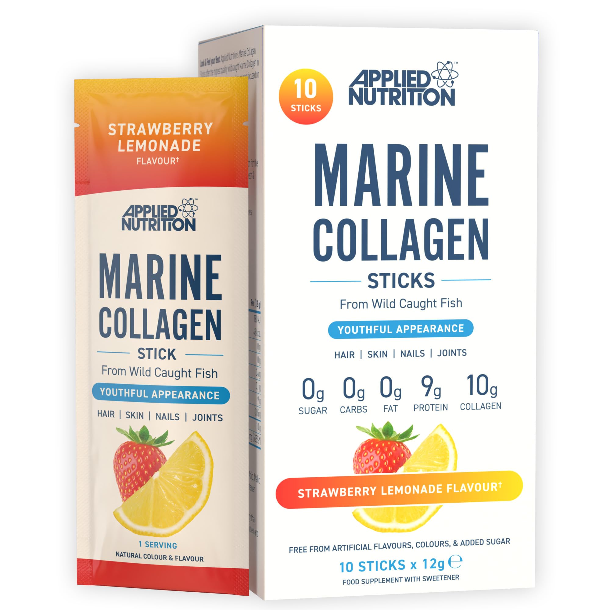Applied Nutrition Marine Collagen Sticks - 12x12g / Strawberry Lemonade - Halal