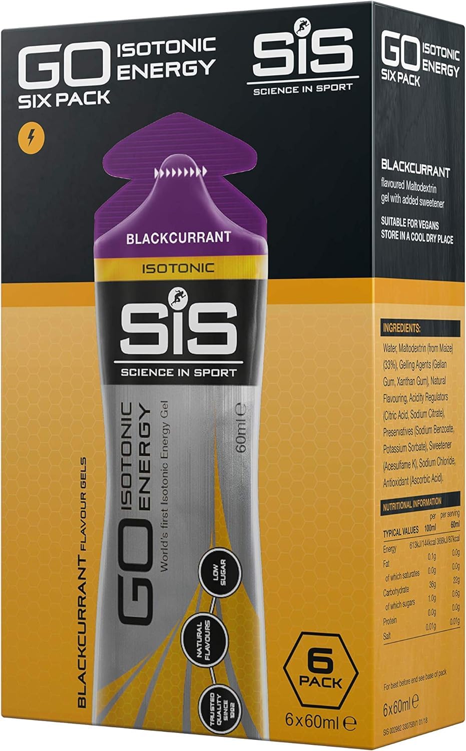 SIS Isotonic Gels - 6x60ml / Blackcurrant - Energy Gels