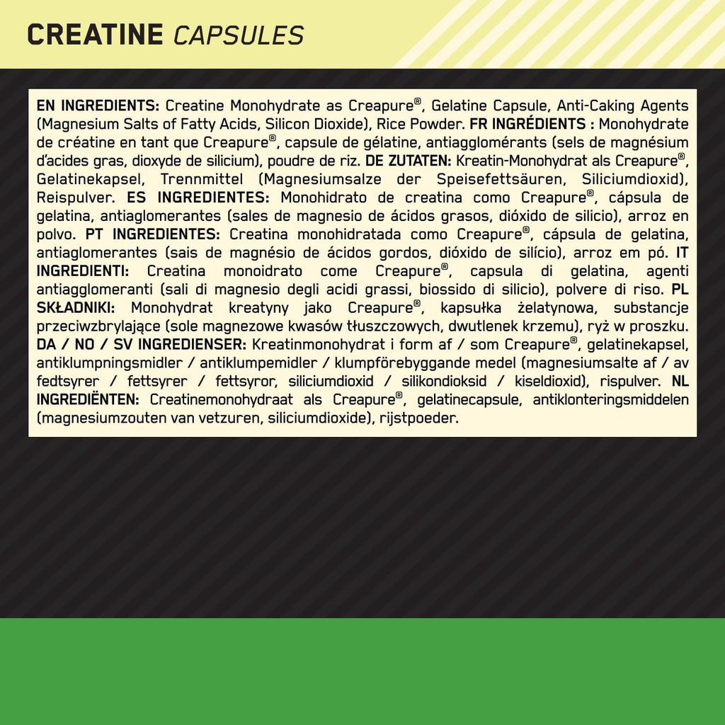 Optimum Nutrition Creatine 2500mg - 200 Caps - Creatine Capsules