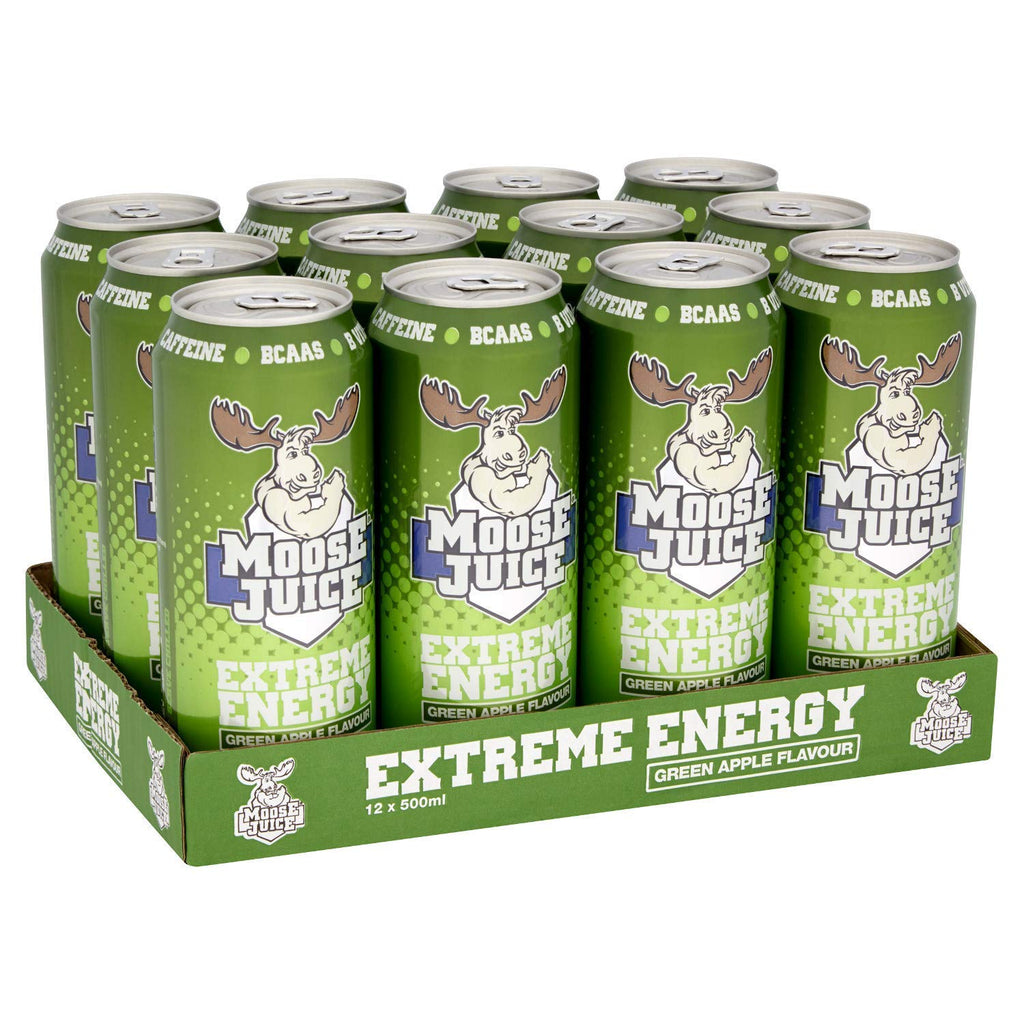 Muscle Moose Moose Juice - 12x500ml / Green Apple - Energy Ready-to-Drinks