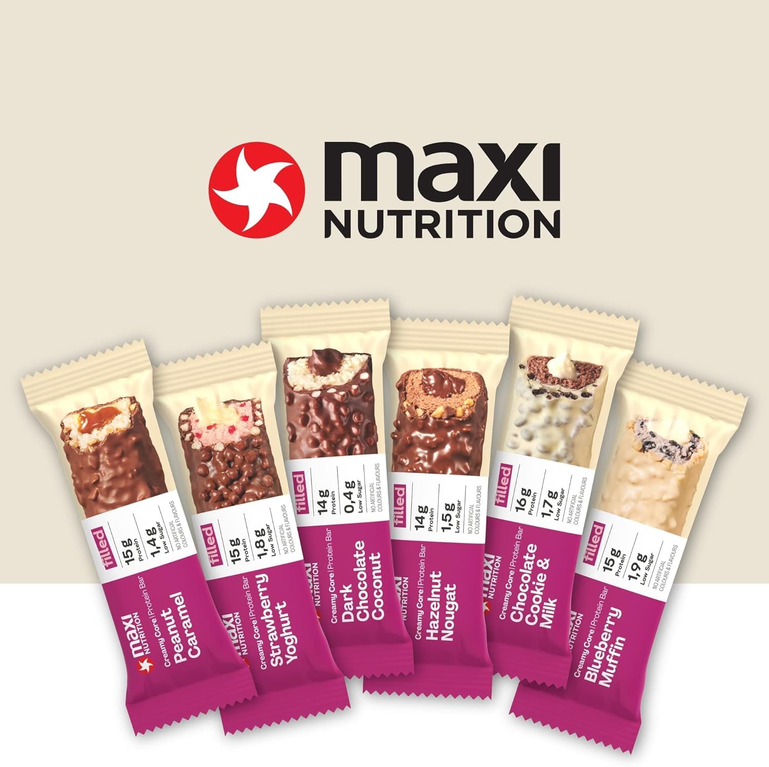 MaxiNutrition Creamy Core Protein Bar 12x45g White Chocolate Coconut - Protein Bars