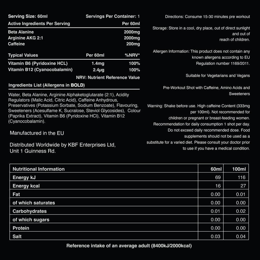 Warrior RAGE Energy Shots - Pre-Workout Shots