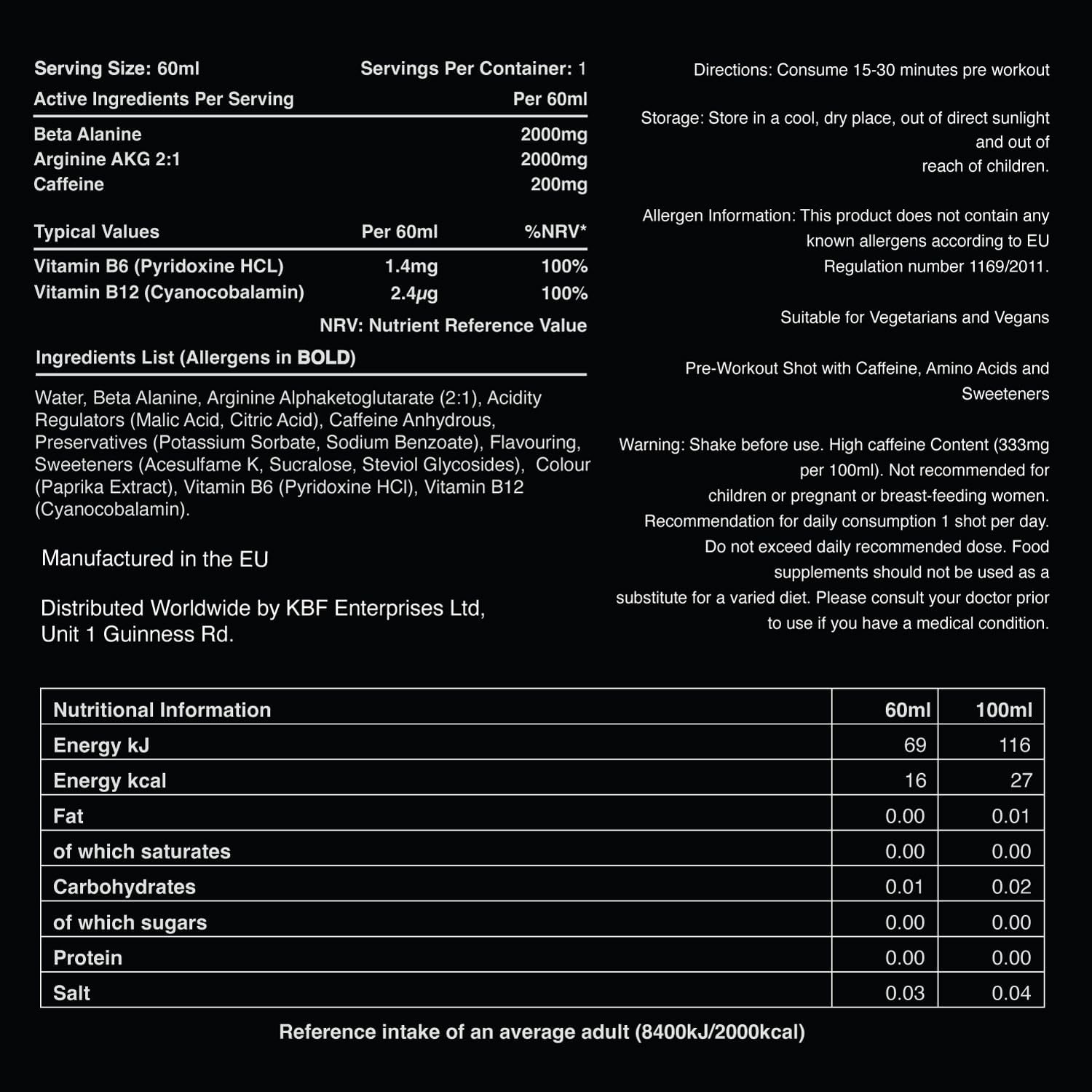 Warrior RAGE Energy Shots - Pre-Workout Shots