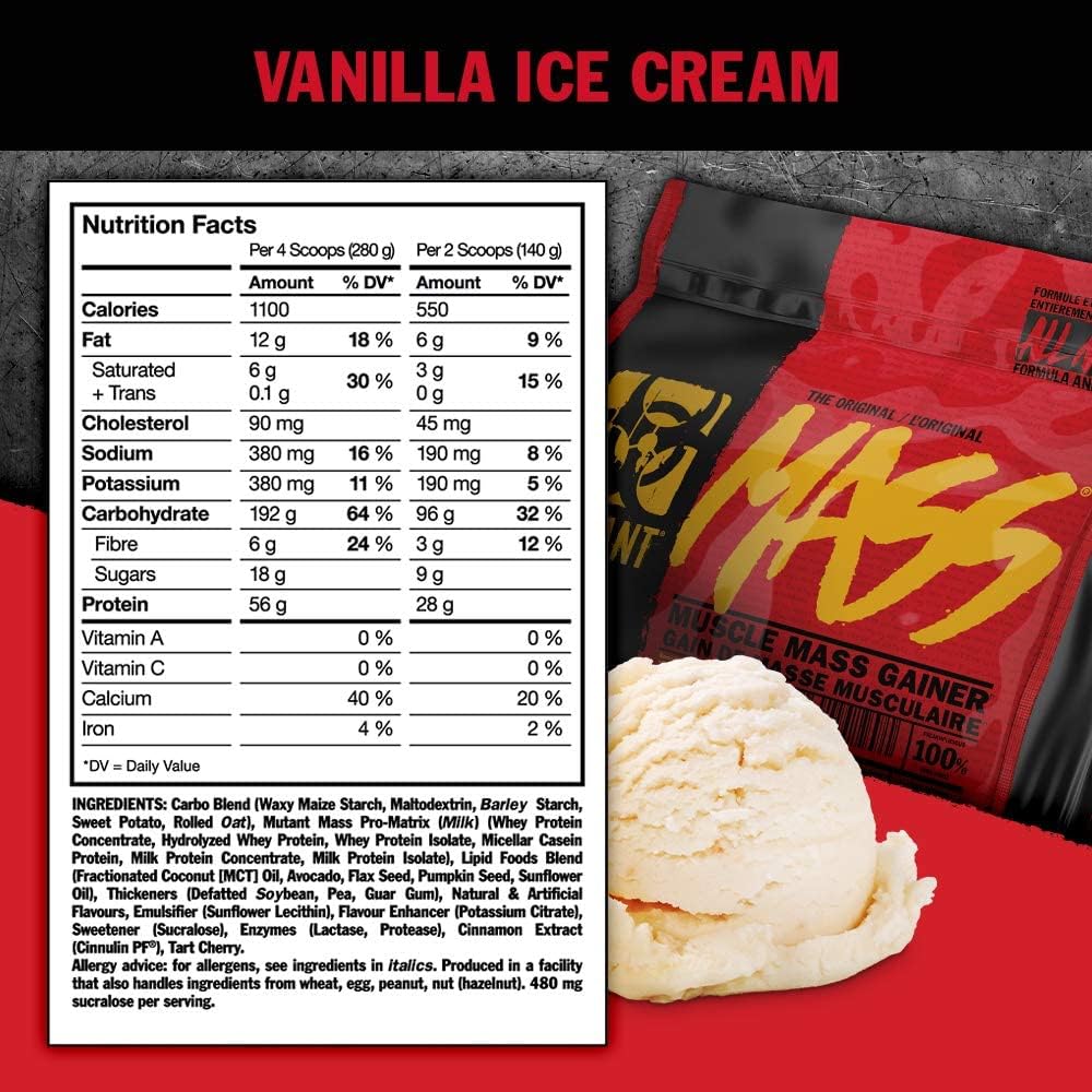 Mutant Mass Vanilla Ice Cream - Weight Gainer Powder