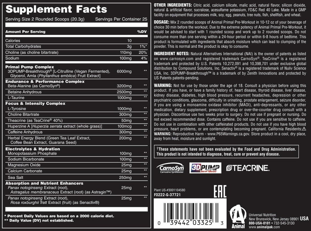 Animal Primal - Pre-Workout Powder