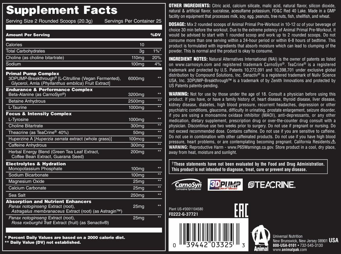 Animal Primal - Pre-Workout Powder
