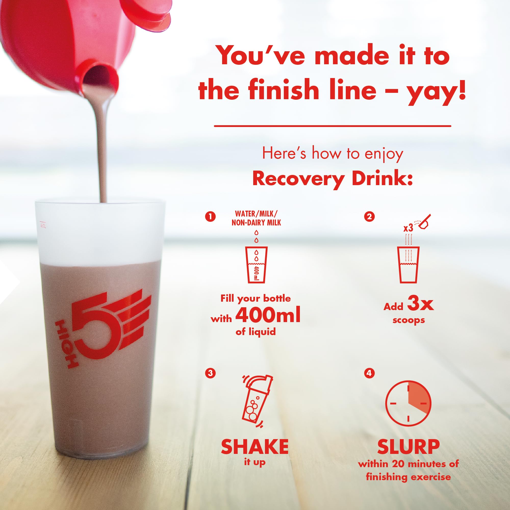 HIGH5 Recovery Drink 1.6kg Banana/Vanilla