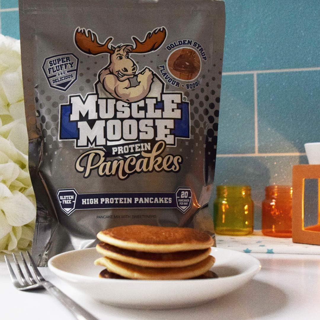 Muscle Moose Protein Pancakes - 500g / Golden Syrup - Protein Pancake Mix Powder