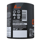 Black and orange Olimp Sport Nutrition creatine monohydrate powder container for muscle strength