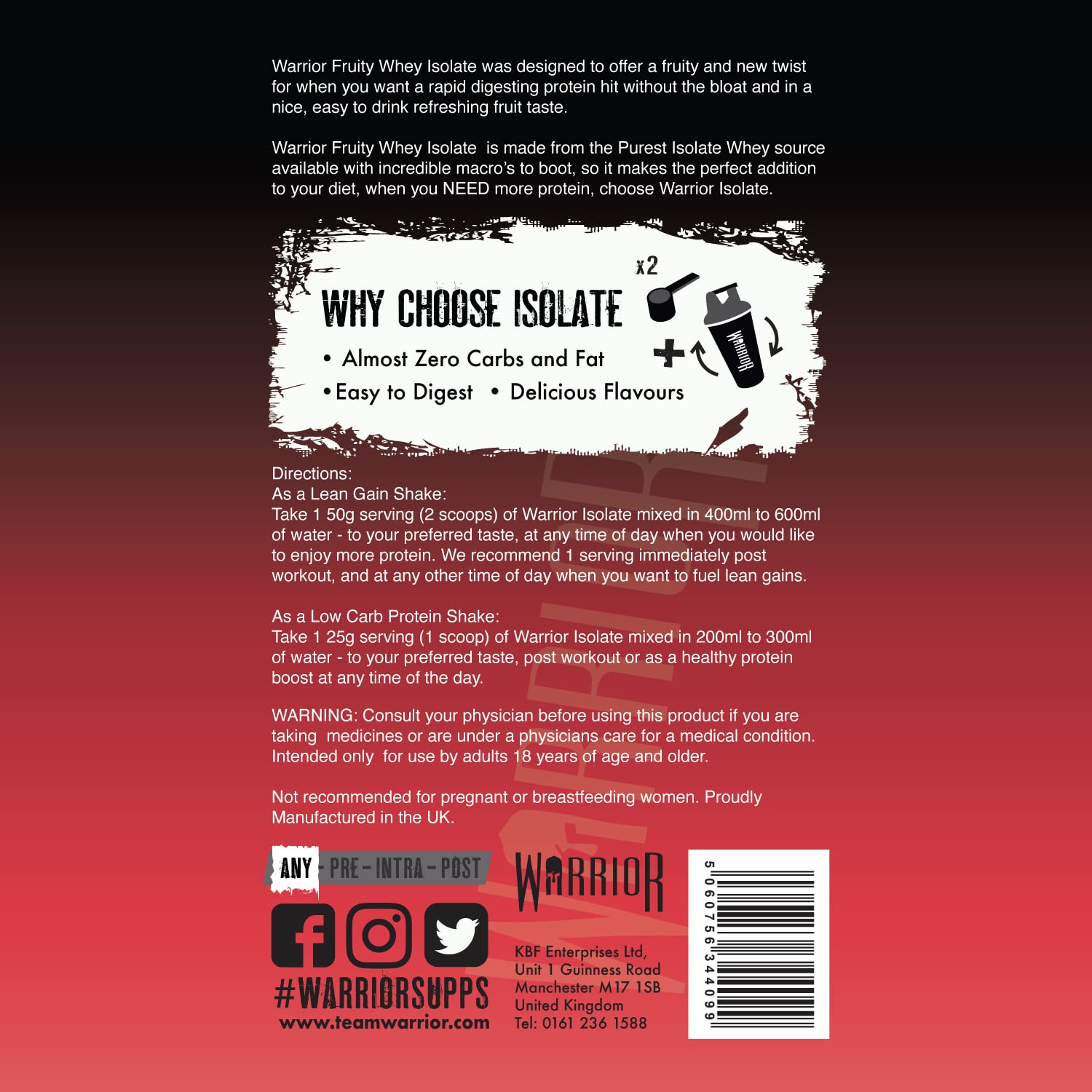 Warrior Fruity Whey Isolate - Whey Proteins