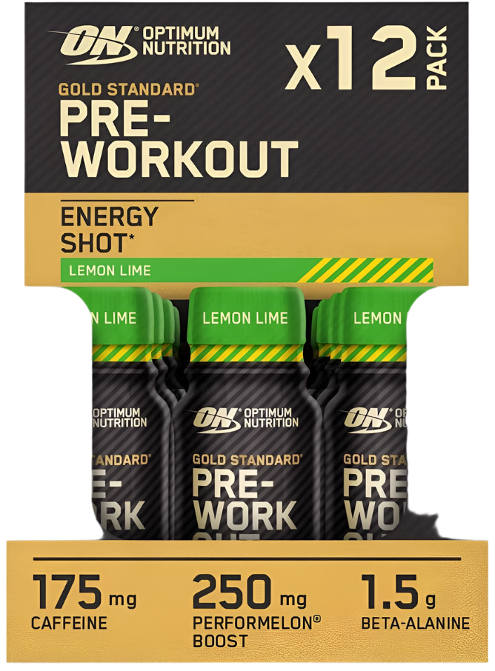 Optimum Nutrition Gold Standard Pre-Workout Shot - 12x60ml / Lemon & Lime - Pre-Workout