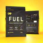 Black resealable pouch of CNP Pro Fuel complex carbs powder with flavorless formula for easy digestion