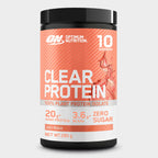 Peach-flavored Optimum Nutrition Clear Protein vegan formula with 20g muscle growth BCAAs