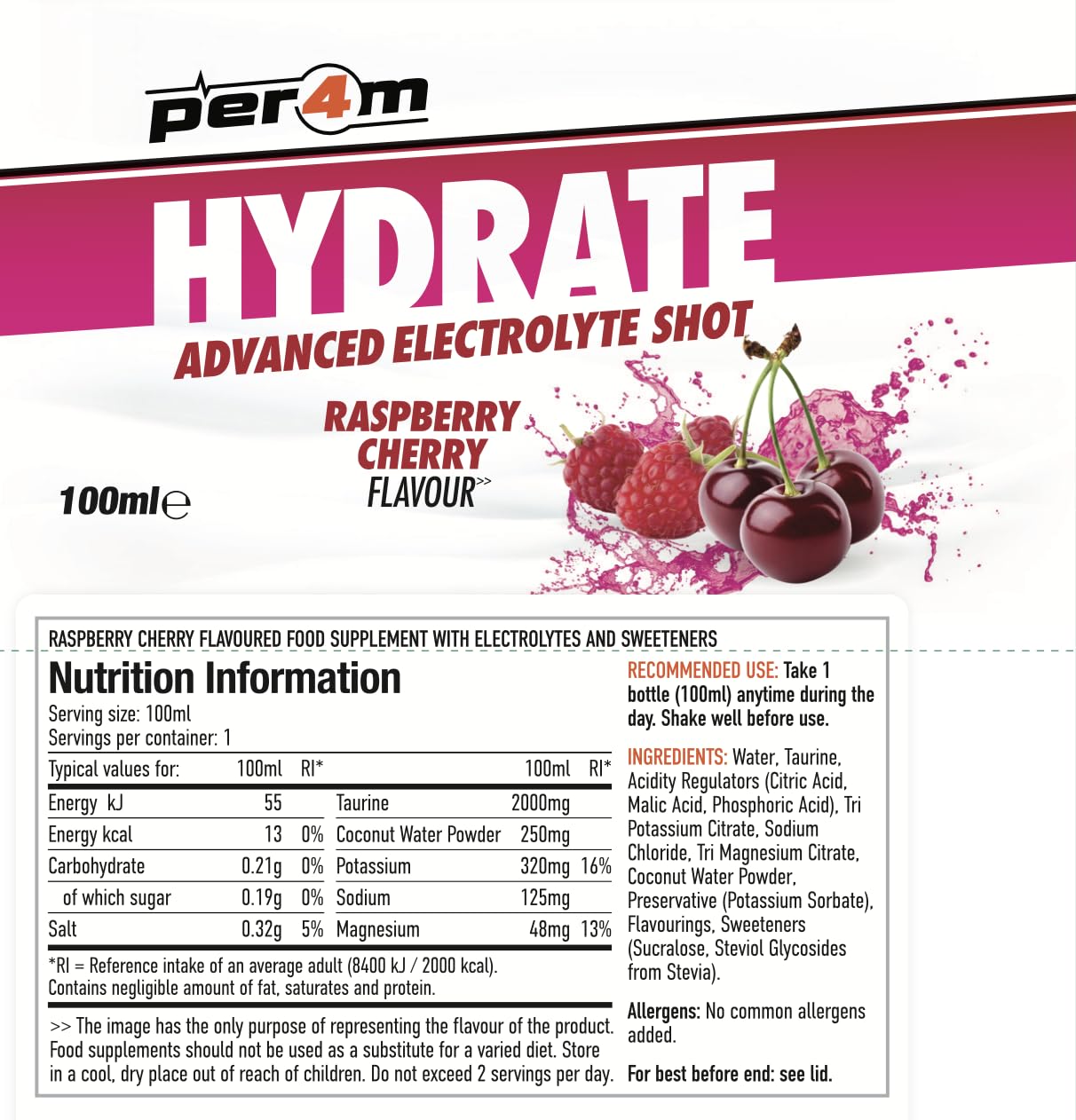 Per4m Hydrate Advanced Electrolyte Shot - Pre-Workout